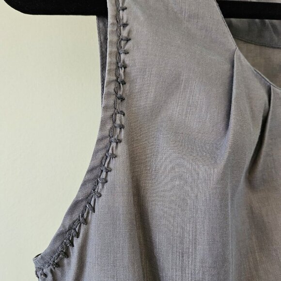 Truly By Part Two Gray Cotton Lurex SleevlessShimmery Mini Pockets Zippers US 10 - Picture 4 of 16
